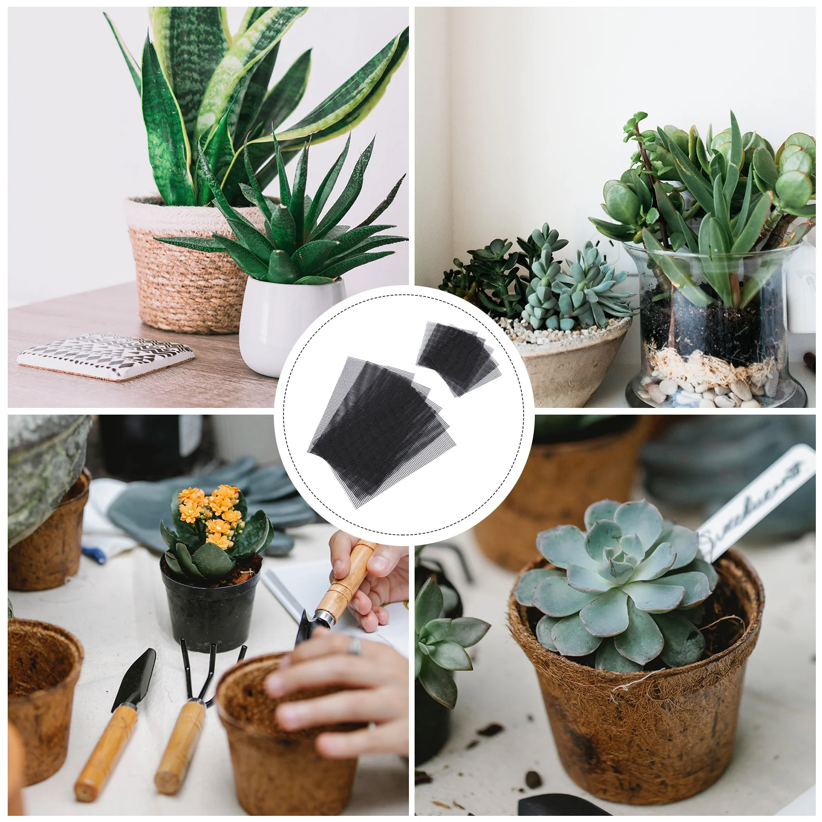 

10pcs Flowerpot Bottom Mesh Pad Durable PE Prevent Soil Loss Improve Drainage Gardening Bonsai Pot Mats Reusable