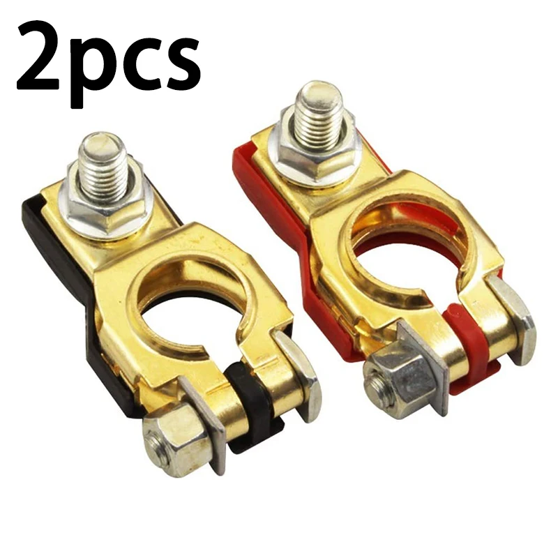 2pc Automotive Battery Terminal Wire Cable Clamp Quick Release Connector Car Caravan Boat Accessories 12V 24V Positive+Negative