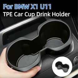 TPE Car Central Cup Drink Holder For BMW X1 U11 2023 Auto Car Centre Controls Armrest Storage Box Organizer Interior Accessories