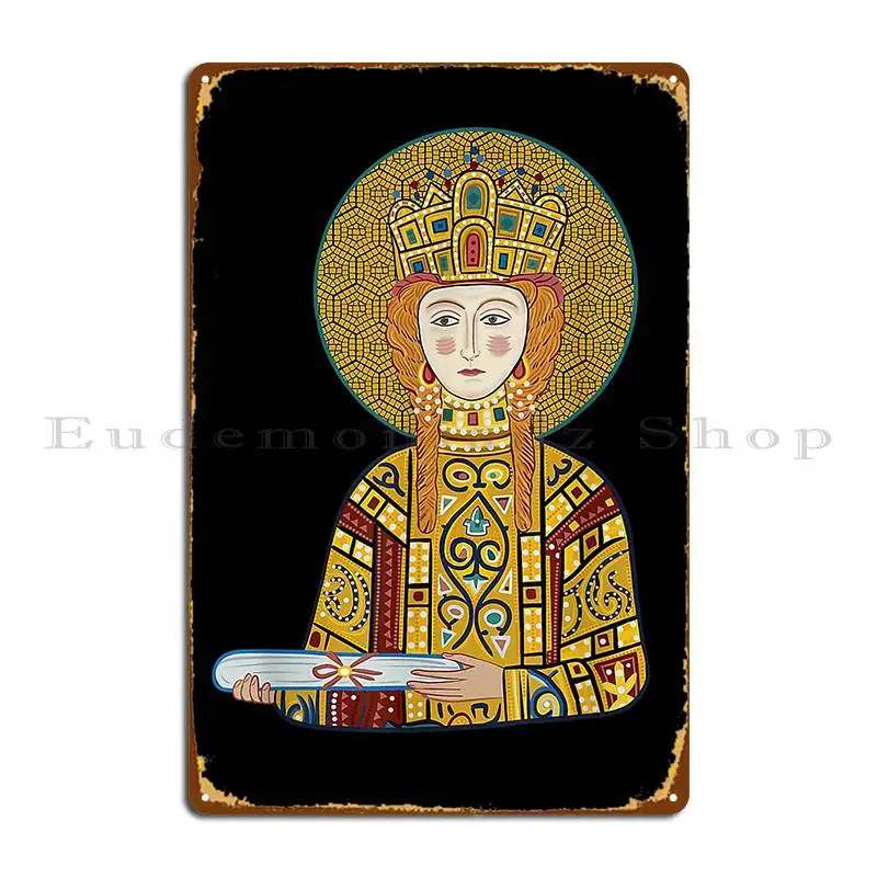 Byzantine Empress Eirene Metal Sign Design Customize Kitchen Home Character Tin Sign Poster