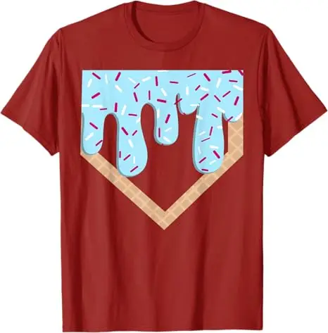 Baseball Ice Cream Dripping Baseball Home Plate Drip T-Shirt Baseball-Drip for Boys Softball Graphic Outfit Awesome Saying Tee image 4