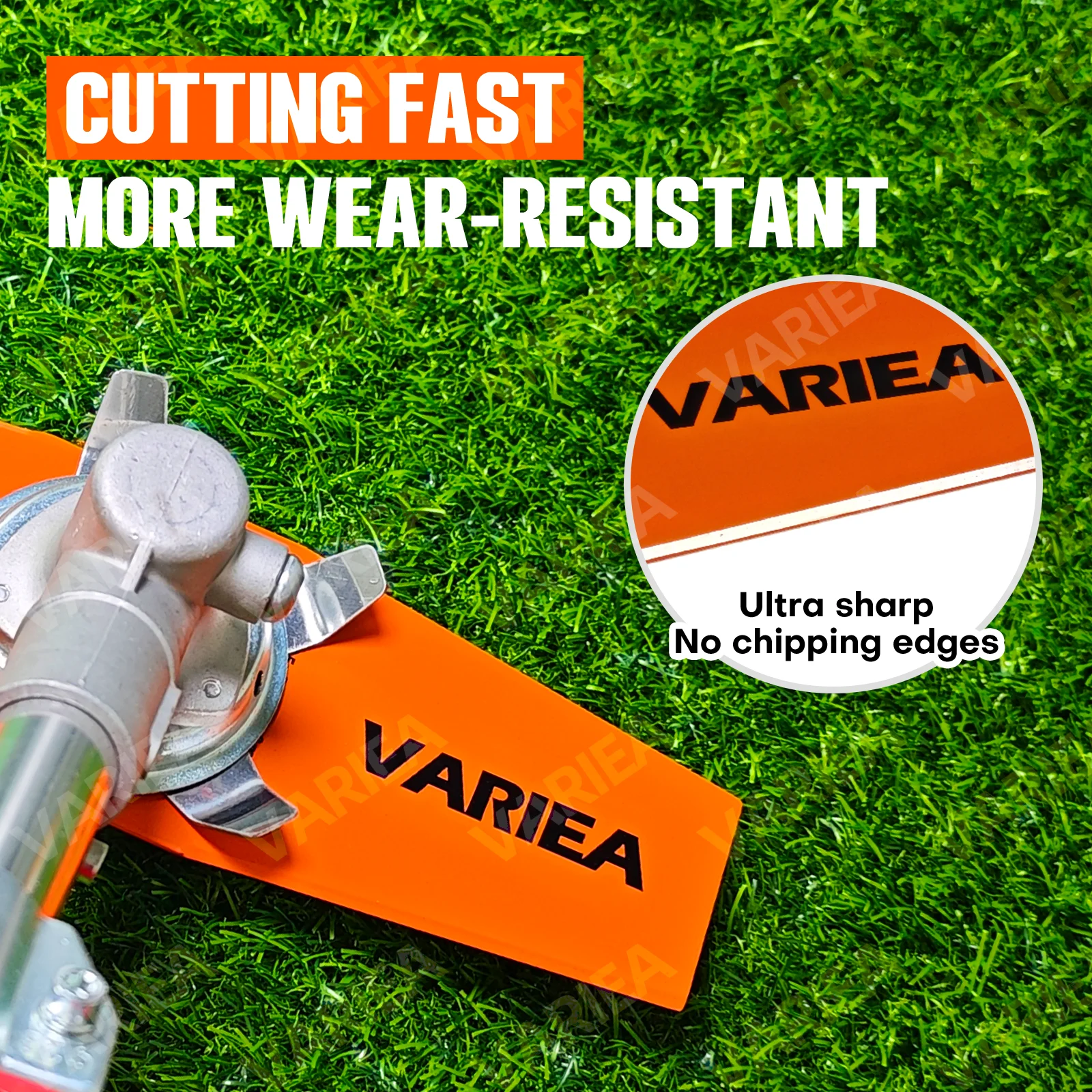 VARIEA-High-Quality 12-Inch Orange 2T Diamond-Shaped Lawn Mower Blade-SK5, universal Steel Lawn Mower Blade, Stable and Long-Las