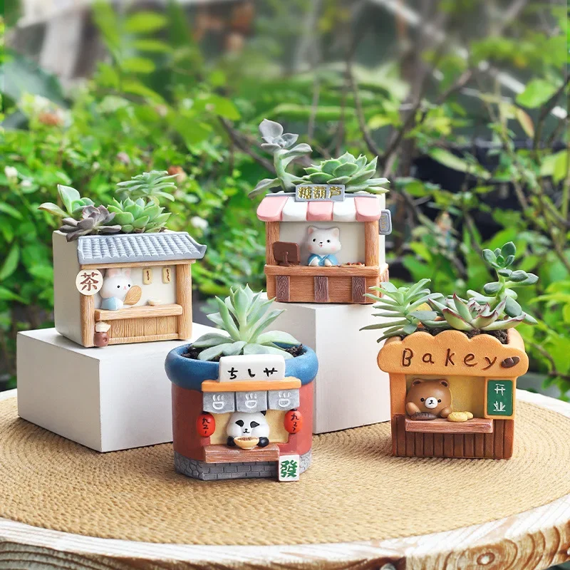

Creative Flower Pot for Succulents Cactus, Decorative Garden Pots for Mini Plants, Bakery Sushi Themed Planter Home Decor