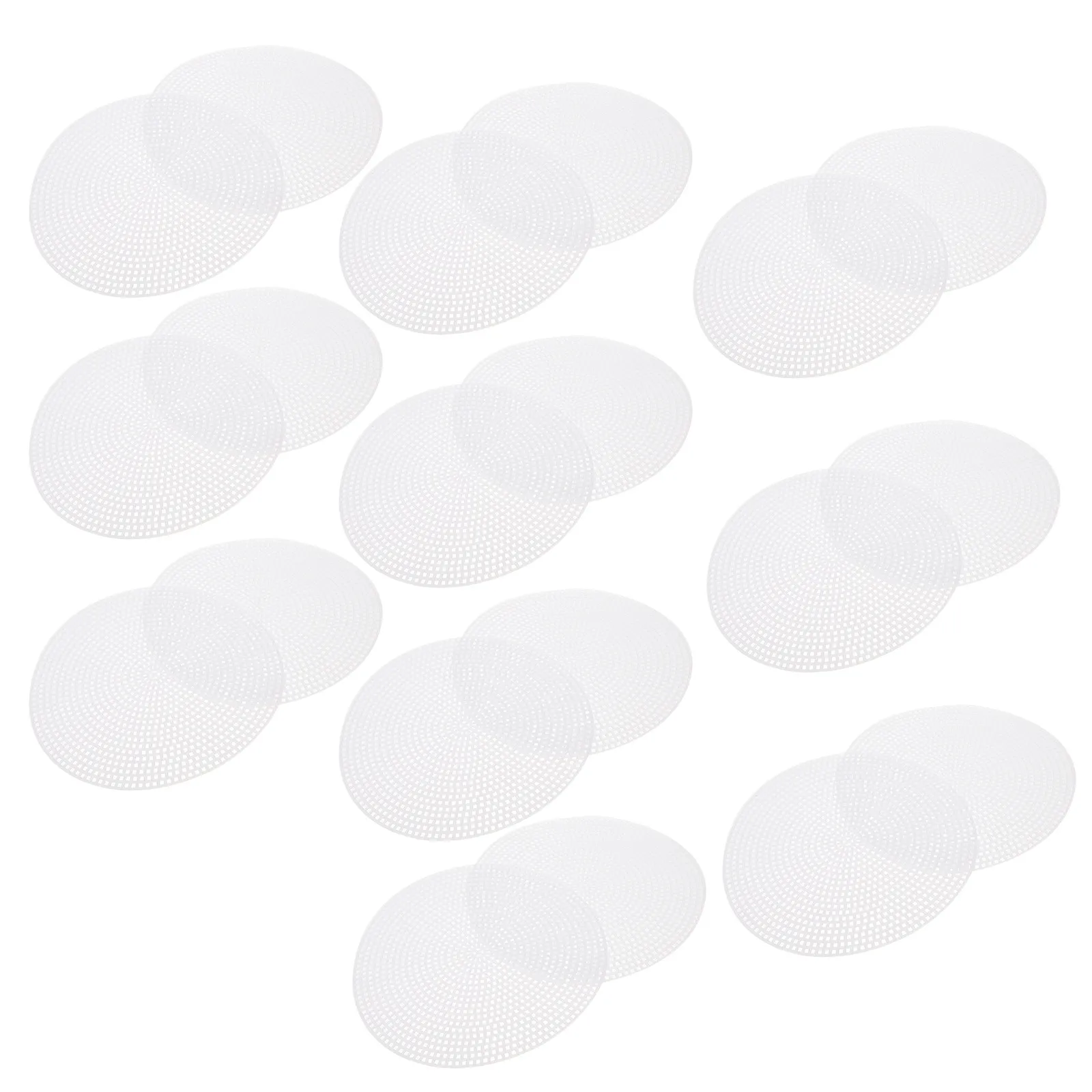 20Pcs DIY Round Cross Stitch Mesh Sheet Sturdy Plastic Cuttable 14.7cm Multi-Purpose Bag Liner Board Woven Bottom DIY Embroidery