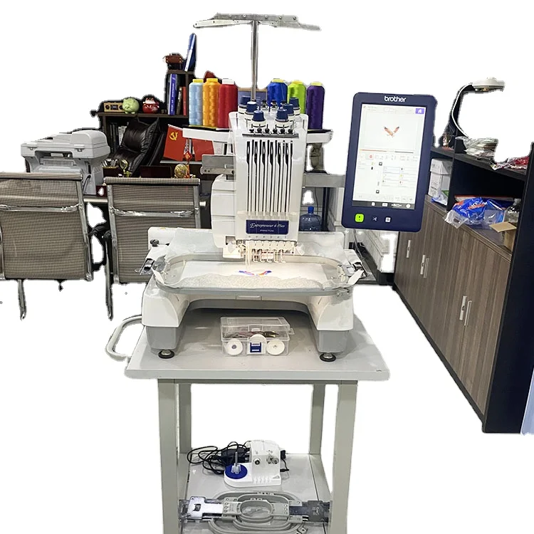 Second Hand Factory Price PR 670e Embroidery Machine SIX NEEDLE Single Head Embroidery Machine Computer