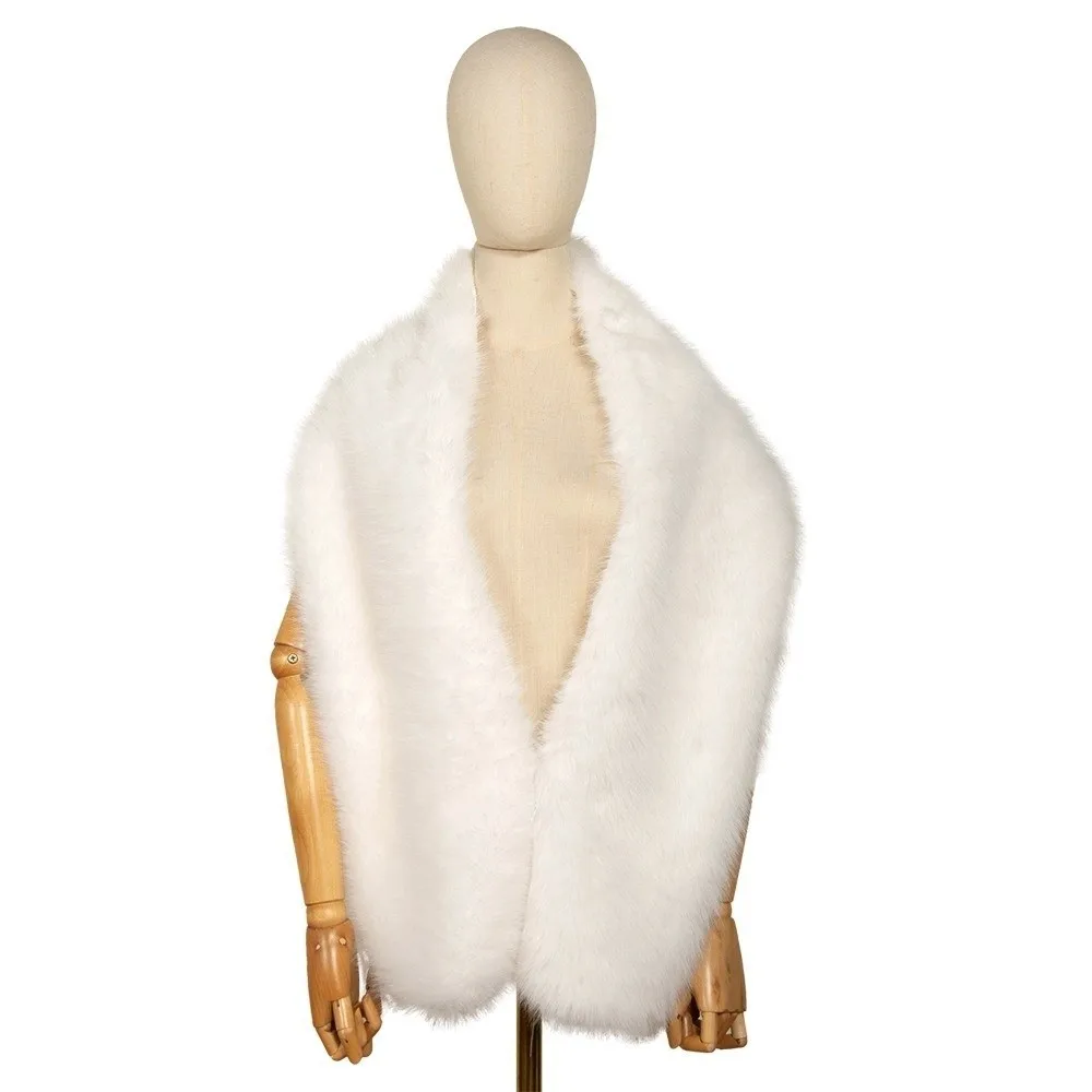 Mode Einfarbig Plüsch Schal Weichen Mantel Koreanischen Stil Faux Pelz Schals Zicken Warm Halten Braut Schulter Gefälschte Kragen Hochzeit
