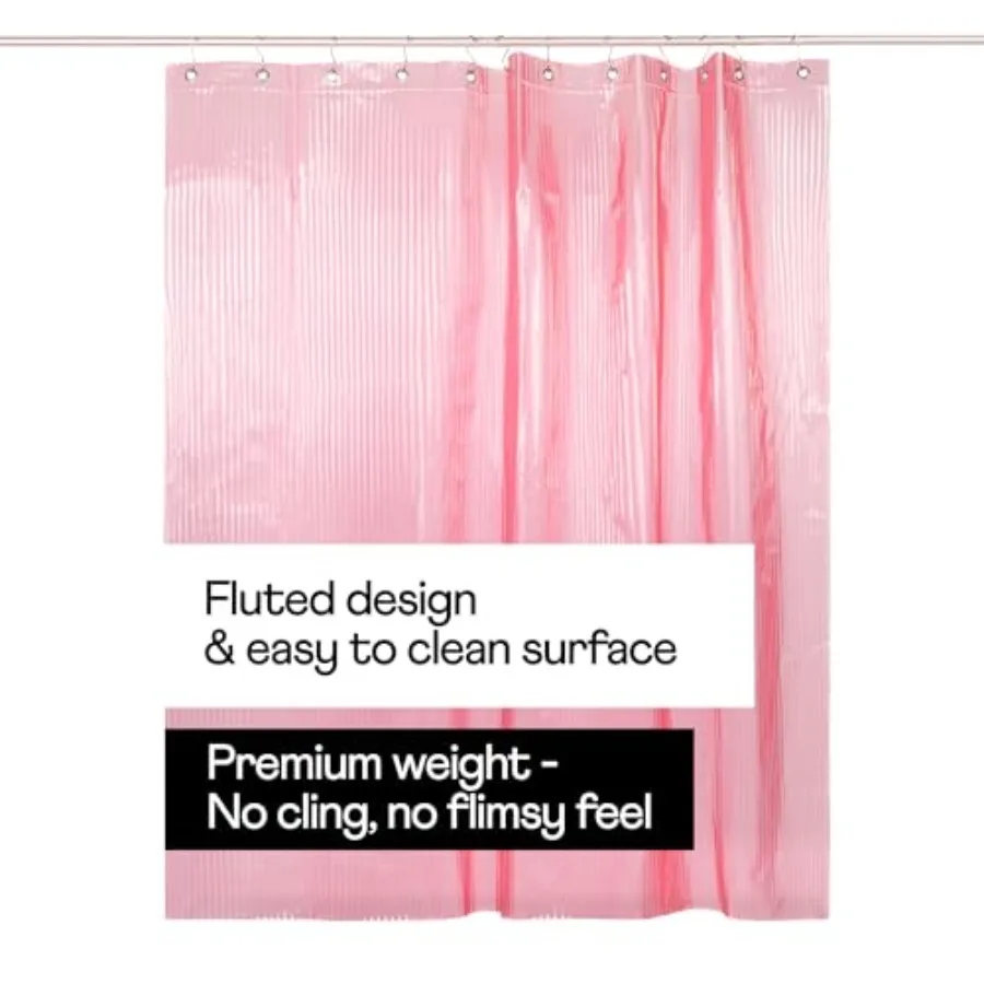 

Fluted Shower Curtain 72" x 72" - Prevent Water Splashes - Modern Stylish Design - Eco-Friendly Material - Easy Maintenance Dur