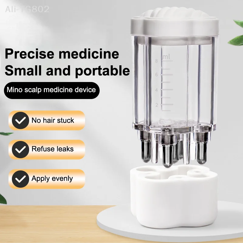 Minoxidil Scalp Applicator 1-8ml Hair Growth Fluid Ball Massage Head Drug Delivery System Liquid Guide Comb Hair Loss Treatment