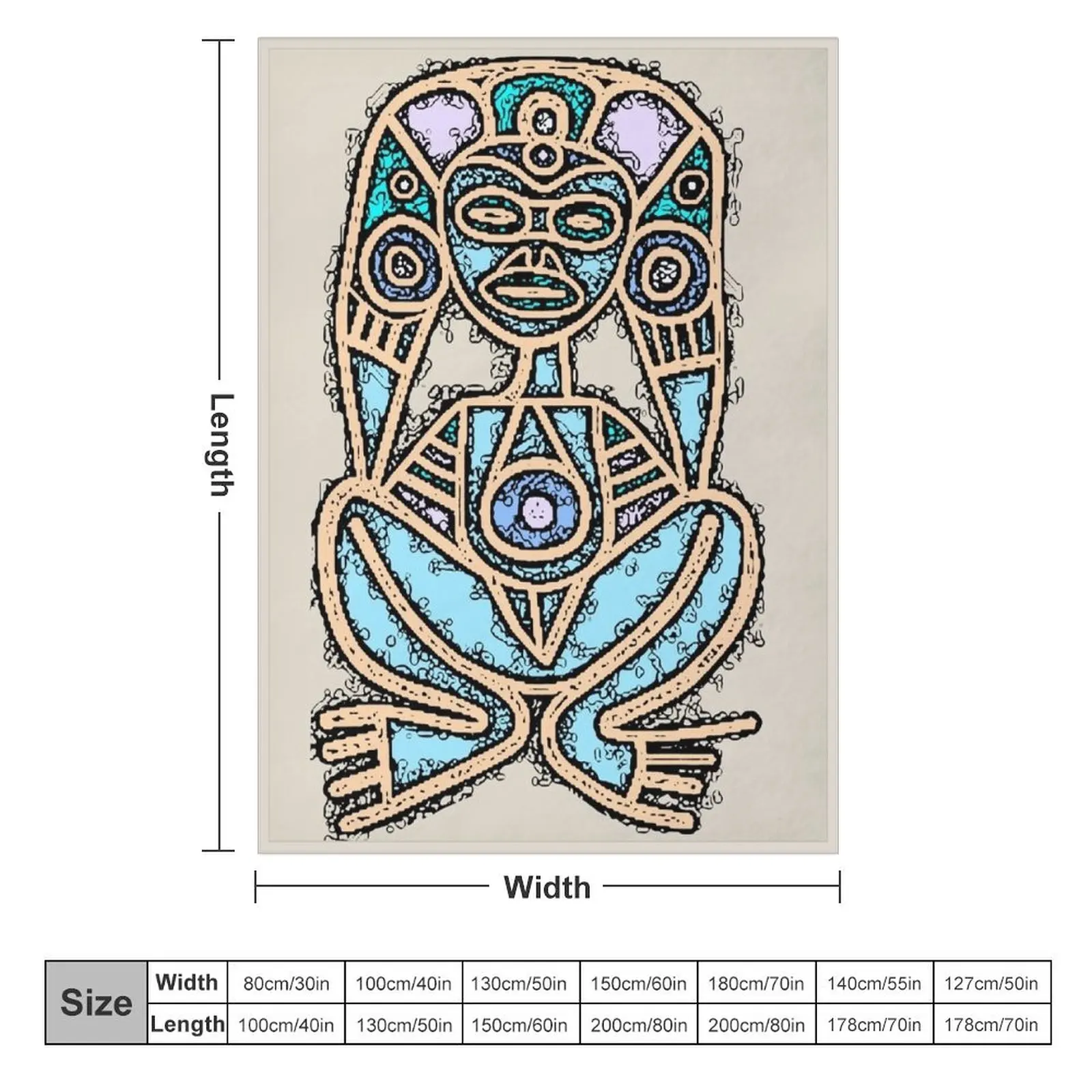 ATABEY GODDESS TAINO SYMBOL pastel colors Throw Blanket Weighted Single Blankets