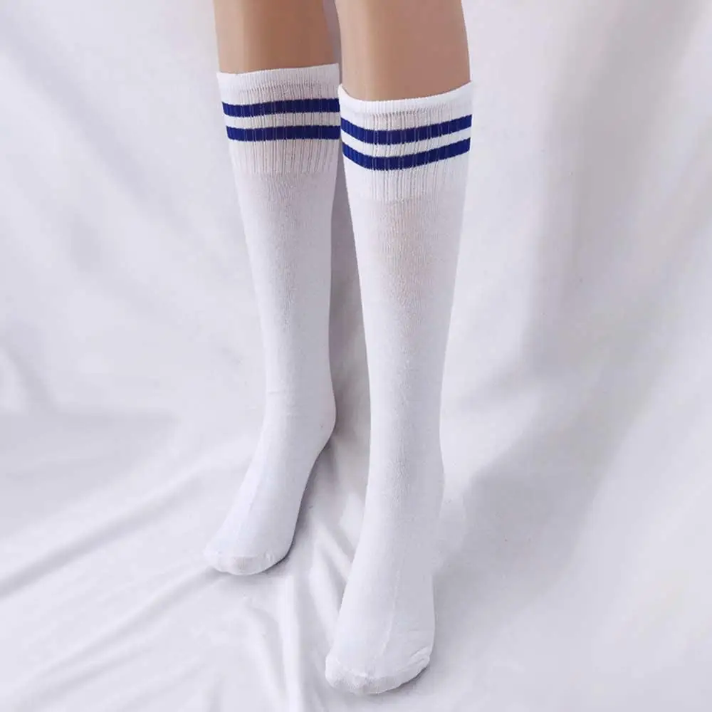 1 пара детских разноцветных полосатых длинных нескользящих носков, футбольные длинные носки, спортивные носки, футбольные гольфы