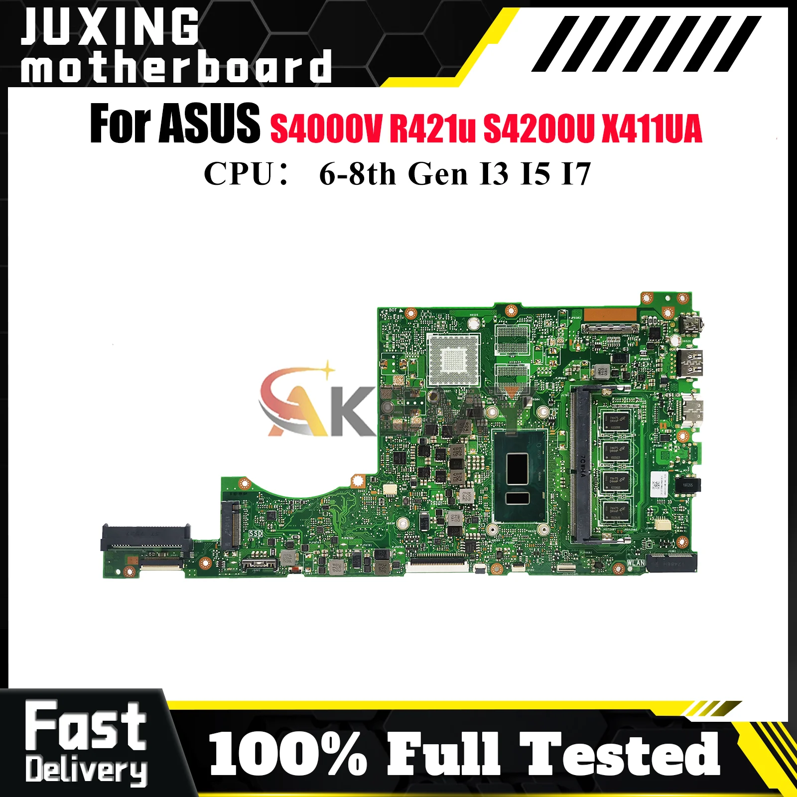 

X411UA Laptop Motherboard For ASUS X411UV X411U X411UA X411UQ S4000V X411UNV X411UF S4200U X411UN r421u Mainboard I3 I5 I7 CPU