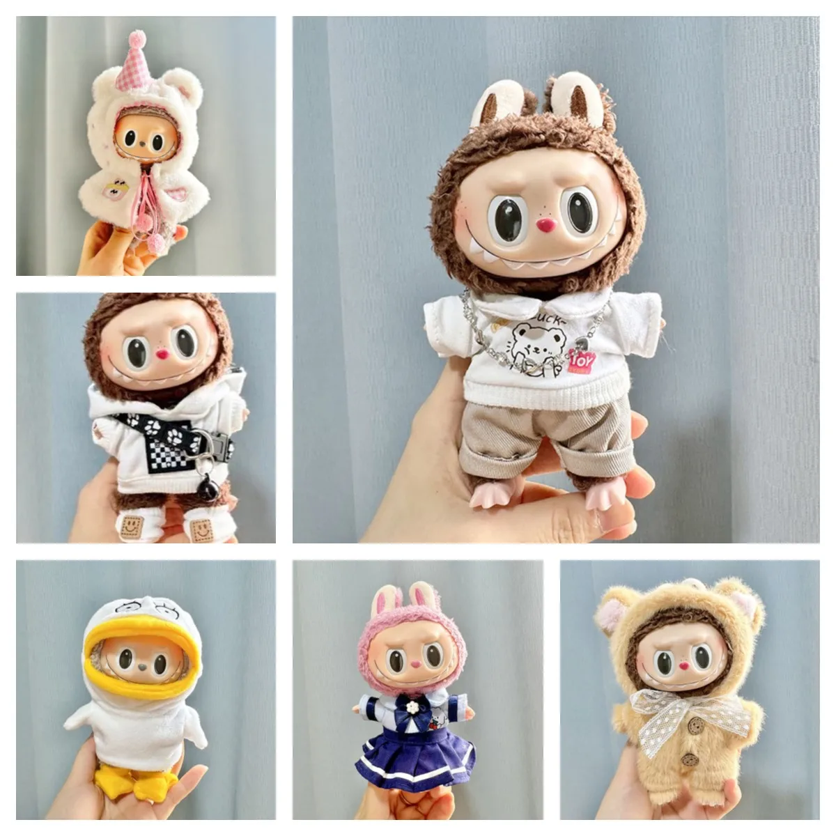 17cm Mini Plush Doll'S Clothes Outfit Accessories For Korea Kpop Exo Labubu Idol Dolls sweater skirt Clothing Gift