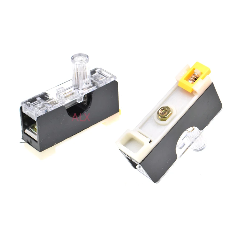 2PCS 6*30mm FUSE 10A Tube Single Connection FS-101 Guide Rail Type Fuse Holder With Indicator Light Single Slideway Fuse Box