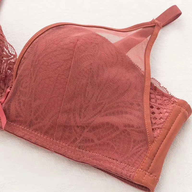 Lace Bra For Woman Sexy Lingerie Push Up Solid Soft Underwear Lady Wire Free Female Tops BANNIROU