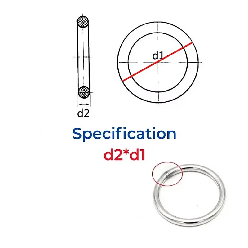 M3 M4 M5 M6 M8 M10 M12 304 Stainless Steel Solid Welded Ring Circle O-Ring Suspension Ring Hammock Yoga Connection Rings