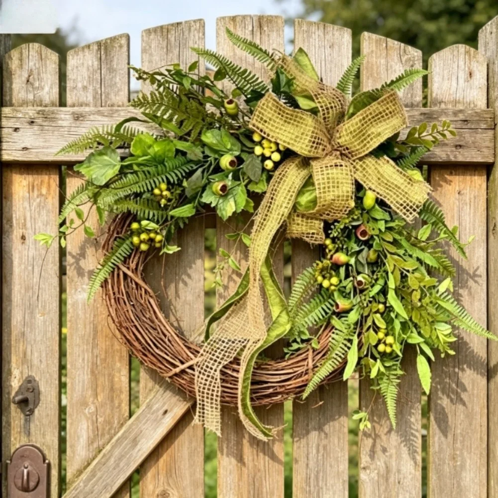 For Daily Home Decor Pastoral Wreath Rustic Door Decor Fade Resistant Material Lightweight Construction For Front Door