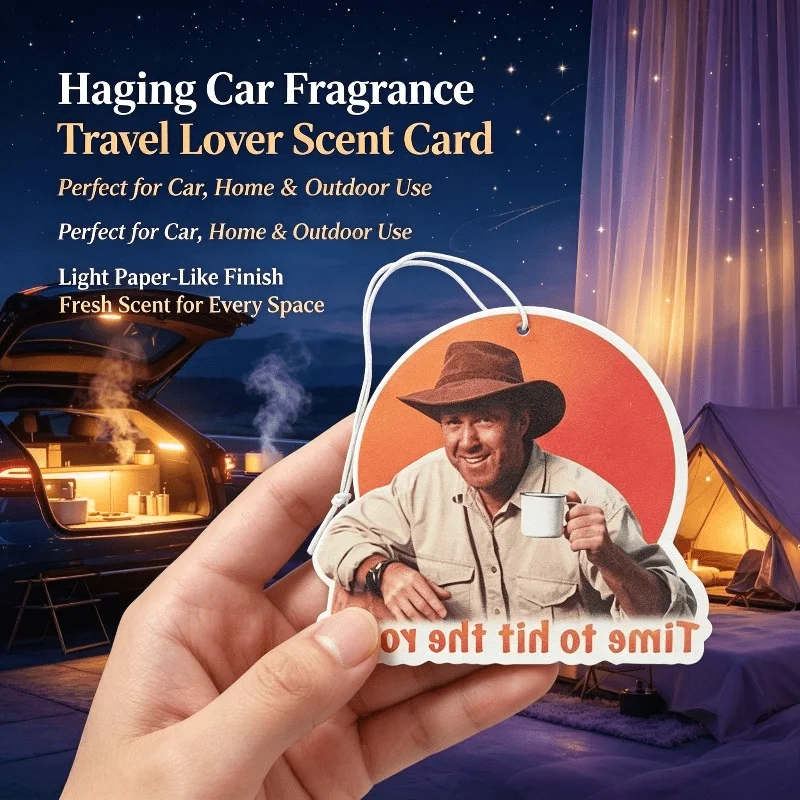 Car Air Freshener Cowboy Road Trip Meme Hanging Scent Card for Car Rearview Mirror Decor Ornament Gift