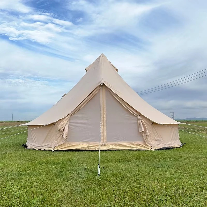 Tent 6m 5m 4m 3m camping cotton canvas bell tent with stove jack