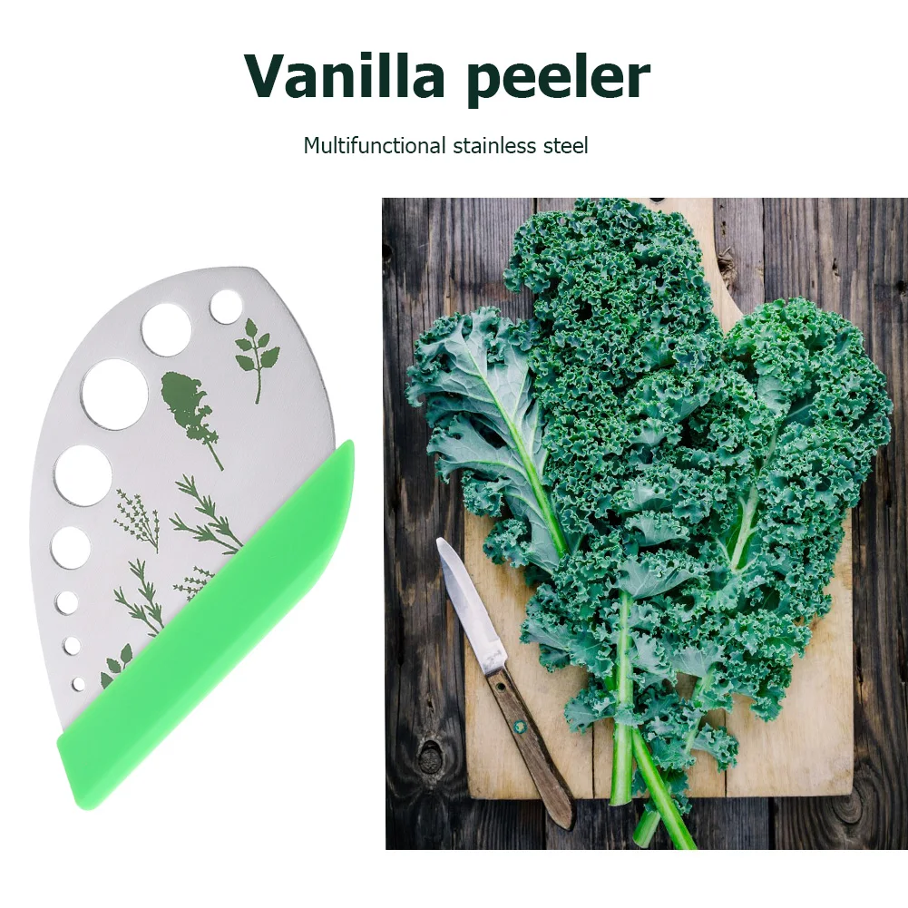 

Multifunctional Vegetable Leaf Remover Cutter Stainless Steel Vegetable Leaf Remover 9 Holes Peeling Tools for Home Kitchen