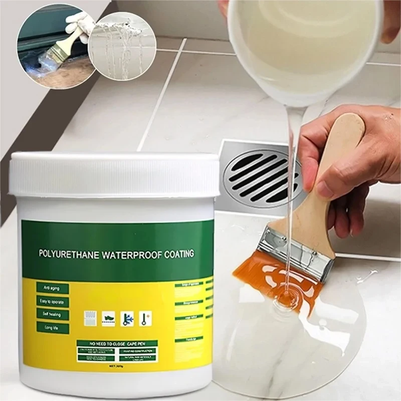 30-300g Polyurethane Waterproof Coating Invisible Paste Sealant Glue with Brush Adhesive Repair Nano Glue for Home Roof Bathroom
