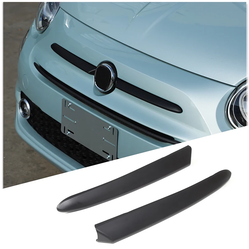 Voor Fiat 500 2010-2023 ABS Glossblack Auto Front embleem side trim strip Achterklep Handvat Decoratieve Strip Sticker Auto accessoires