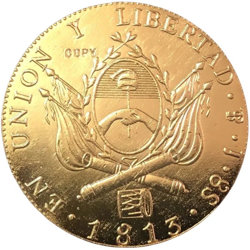 Moeda de Ouro Cópia 1813 Argentina 8 Escudos: Uma Peça Histórica para Colecionadores