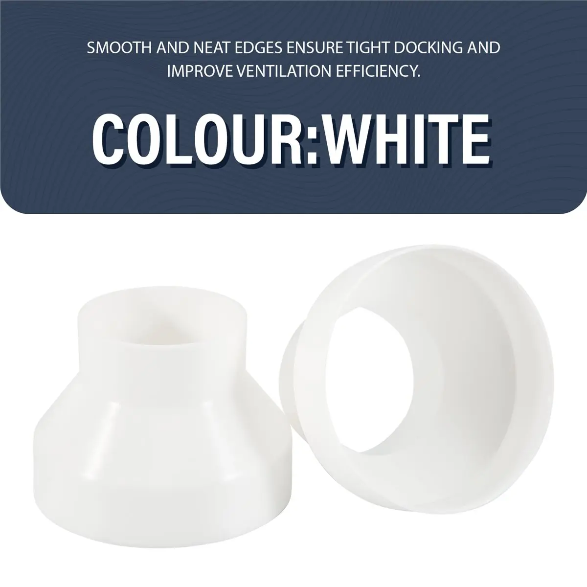 [A64E] 2 Pcs 6 to 4 Inch Duct Reducer Increaser ABS Air Duct Adapter Duct Fan or Dryer Vent Adapter HAVC Pipe Connector, White