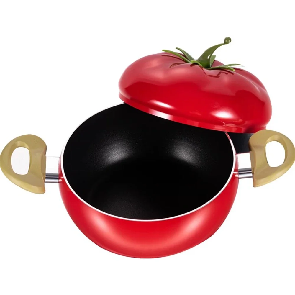 Creative fruit soup pot,  Non-stick fry pan for complementary food, Dual ear composite bottom saucepan, Household stockpot, 20cm