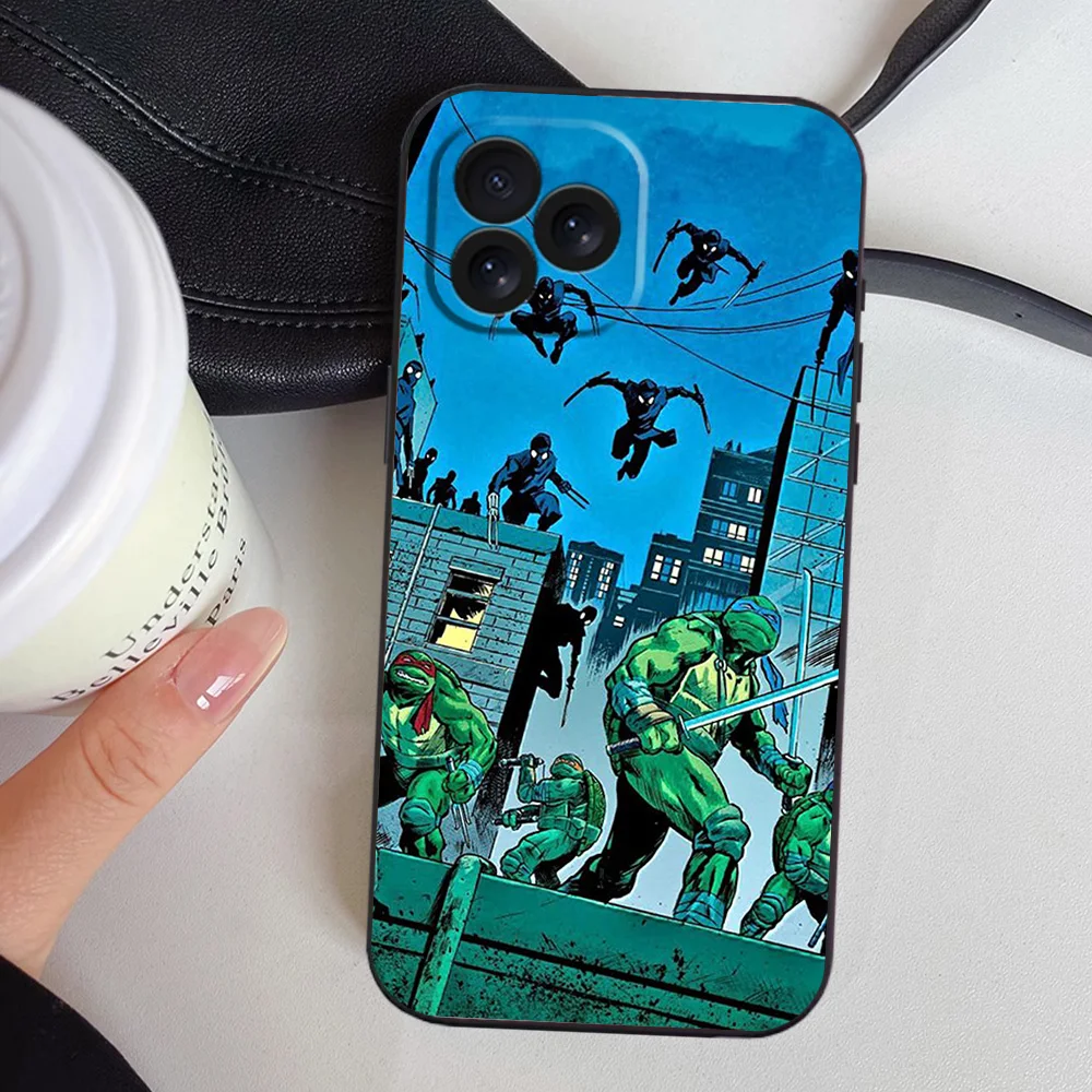 T-Teenage Mutant N-Ninja-Turtles Phone Case for iPhone 12 11 13 14 15 16 Max Pro Plus Black Soft Silicone Cover