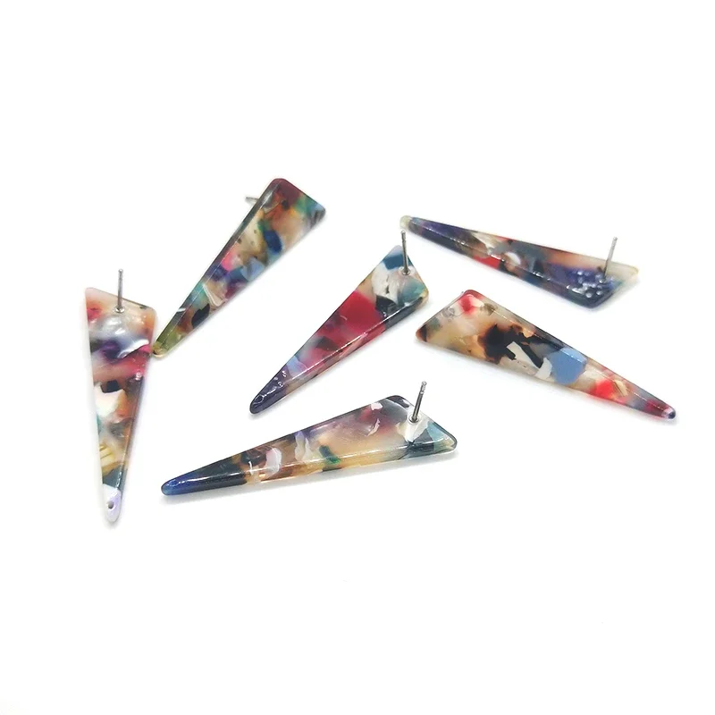 New 43*12mm 4PCS High Quality Acetic Acid Resin Irregular Smooth Earring Base Connectors Linkers for DIY Earring Accessories