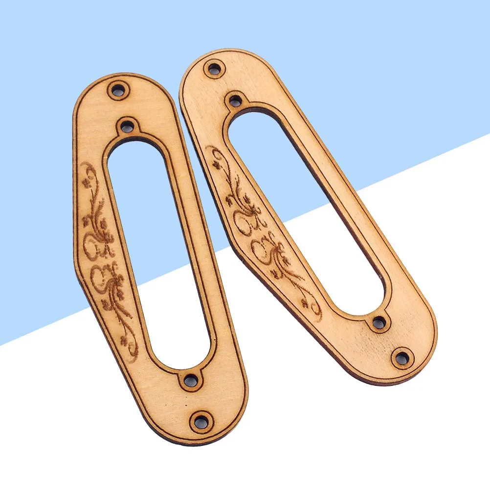 

2 Pcs Maple Frame Guitar Pickup Ring Khaki Mounting Double Coil Humbucker Wooden