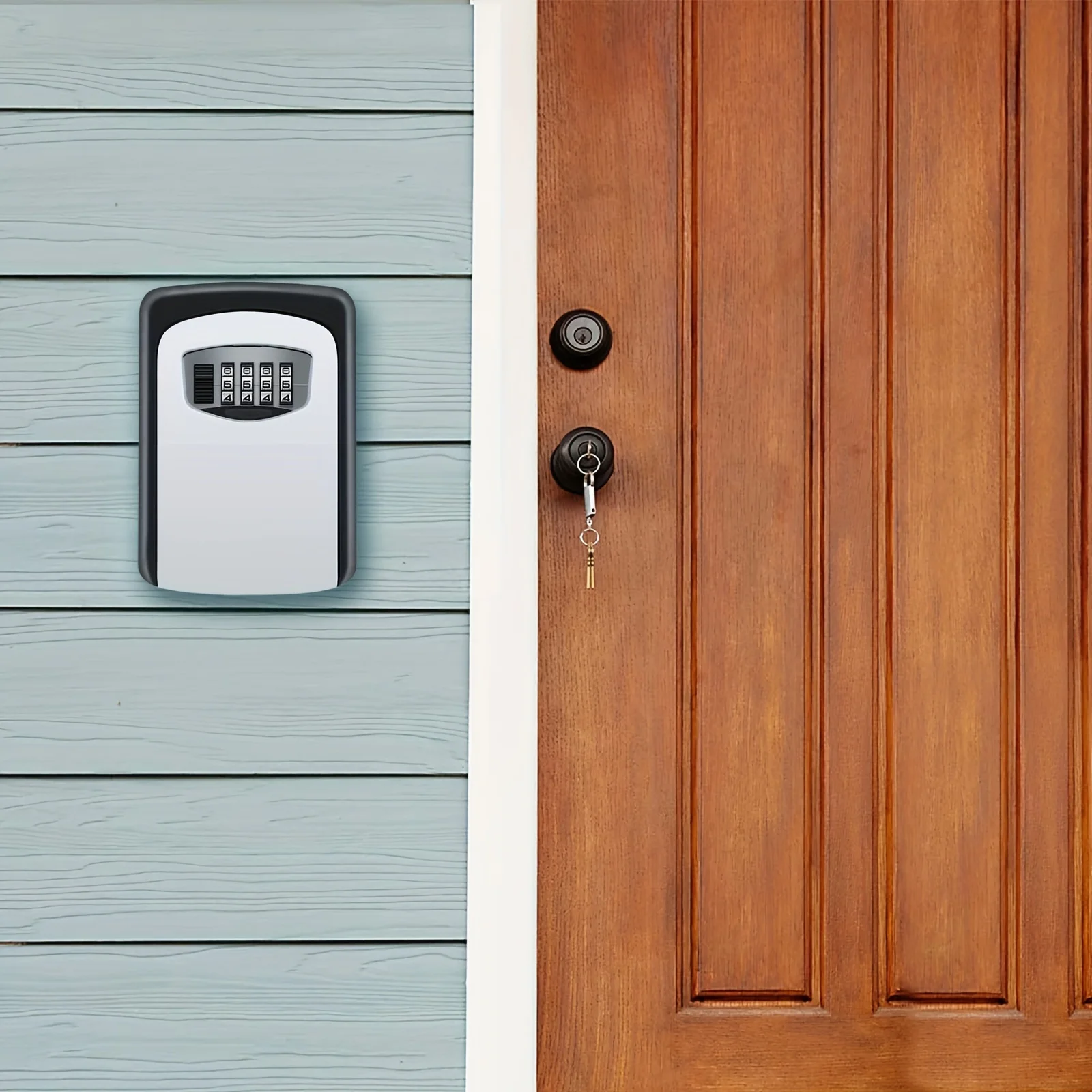 1pc Weatherproof Key Lock Box Wall Mounted Metal Plastic Sliding Cover for Home Garage Office Warehouse School Factory