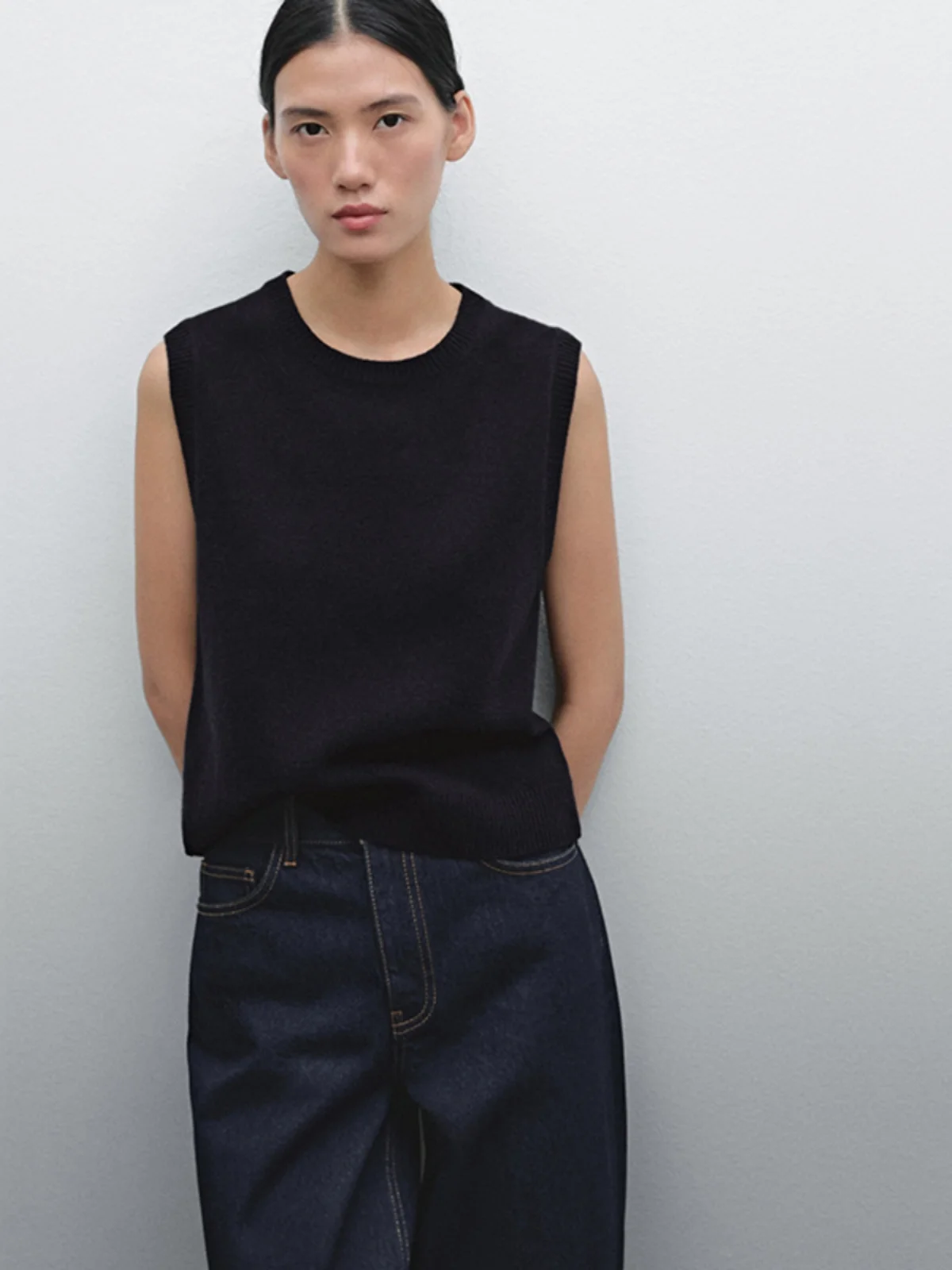 Gilet rosso lavorato a maglia di Capodanno Top Maglione a strati Svel per donna Primavera 2025 Pendolarismo Sle Taglio dritto