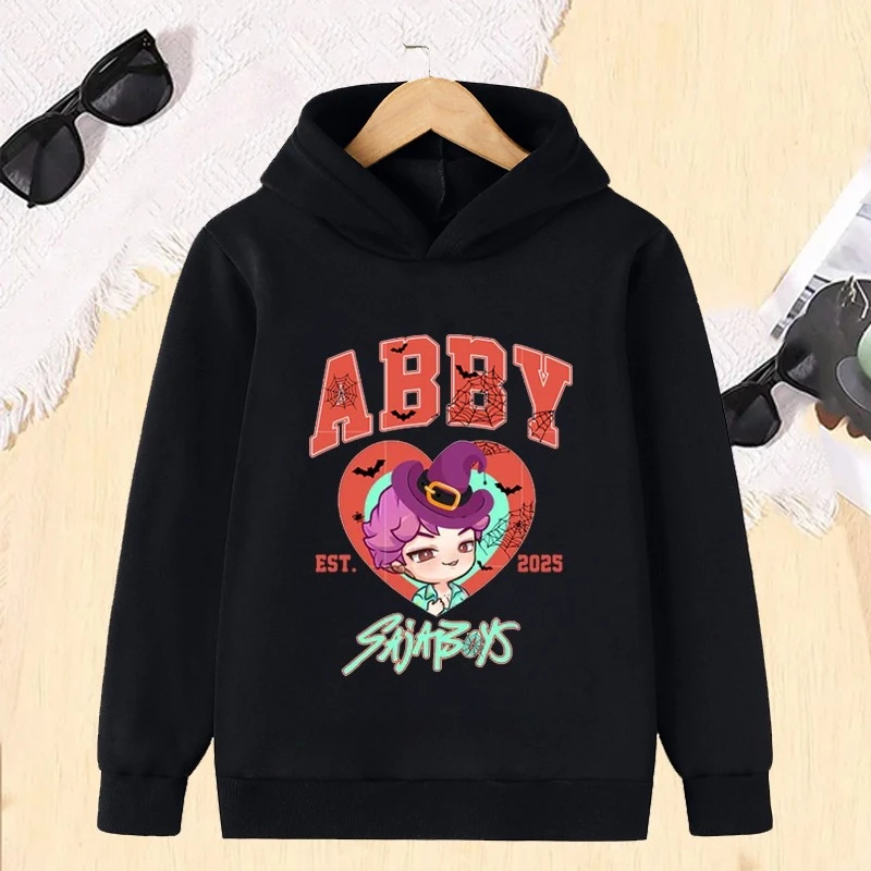 

Эбби с принтом Kpop, рождественская детская одежда, толстовка с капюшоном для девочек и мальчиков, повседневные модные милые забавные топы с длинными рукавами, флисовые детские кофты