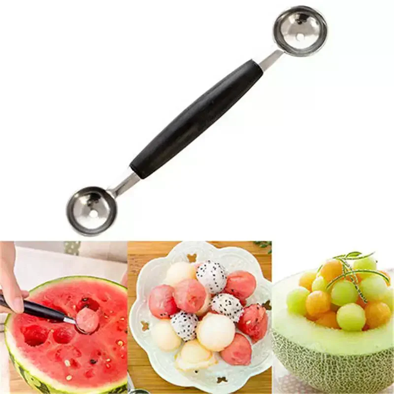 Steel Double Ended Headed Fruit Icecream Ball Spoon Diameter Melon Baller Fruit Vegetable Tools Stainless