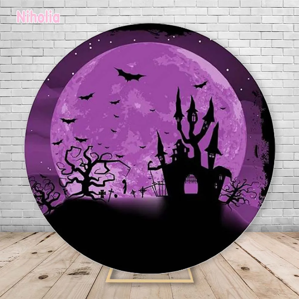 Halloween Nightmare Before Christmas Backdrop Cover Kid Cartoon Halloween Party Background Photography Decor Elastic Banner