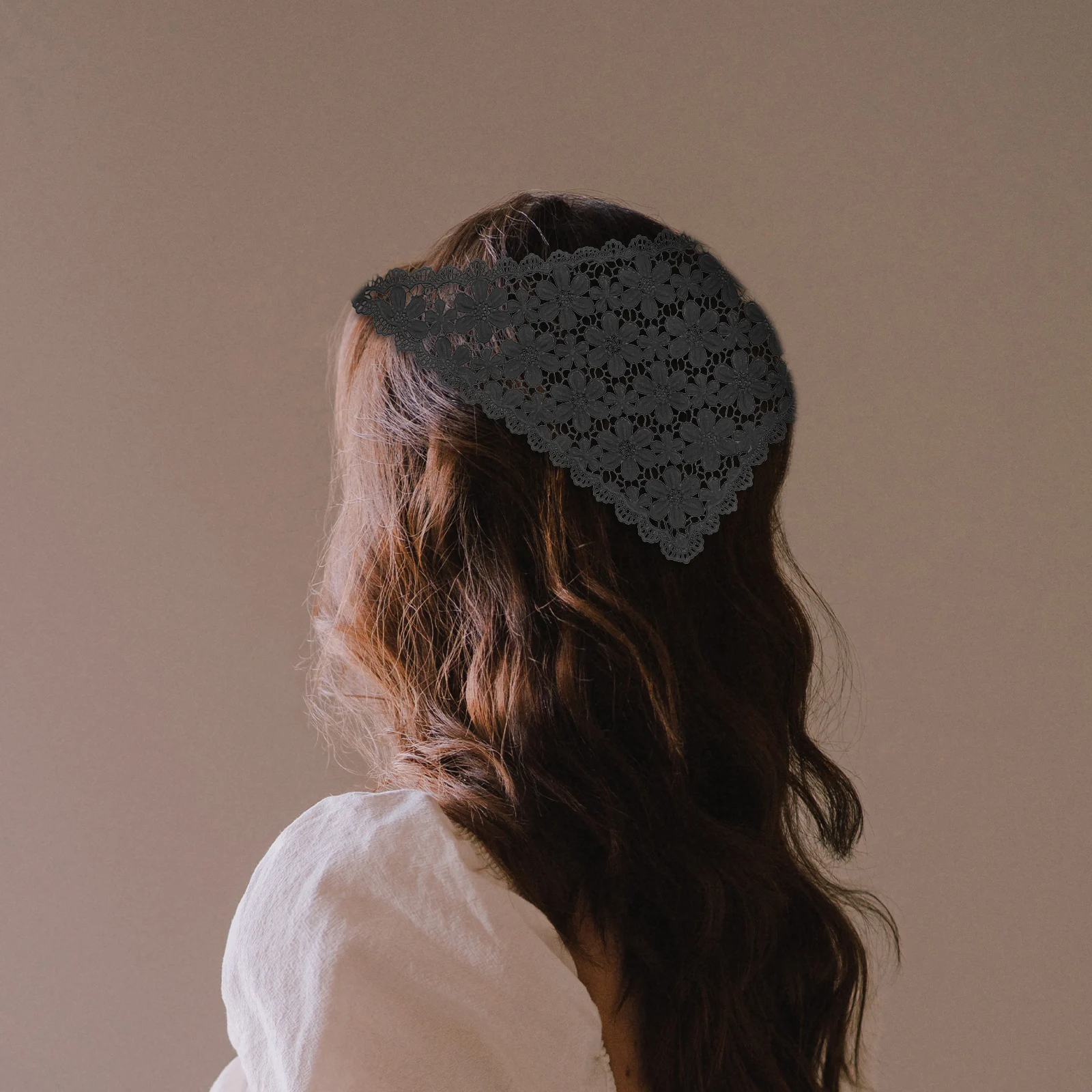 

3 Pcs s Hollow Flower Lace B Scarf Triangle Hollow Hair B Scarf Hair Accessories Black Style Variety Women Girls