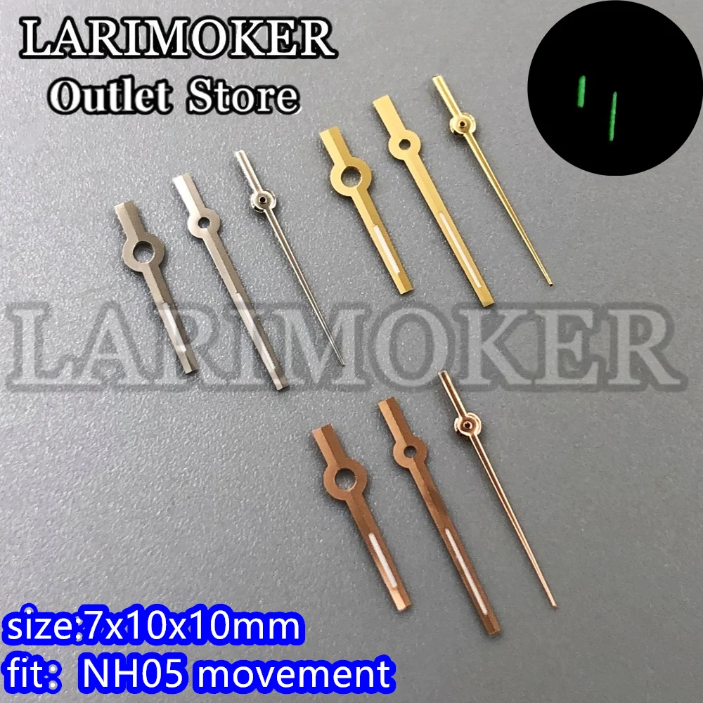 

LARIMOKER Watch Hands fit NH05 movement Silver Gold Rose Gold Watch Accessories Green Luminous fit 24.5mm dial