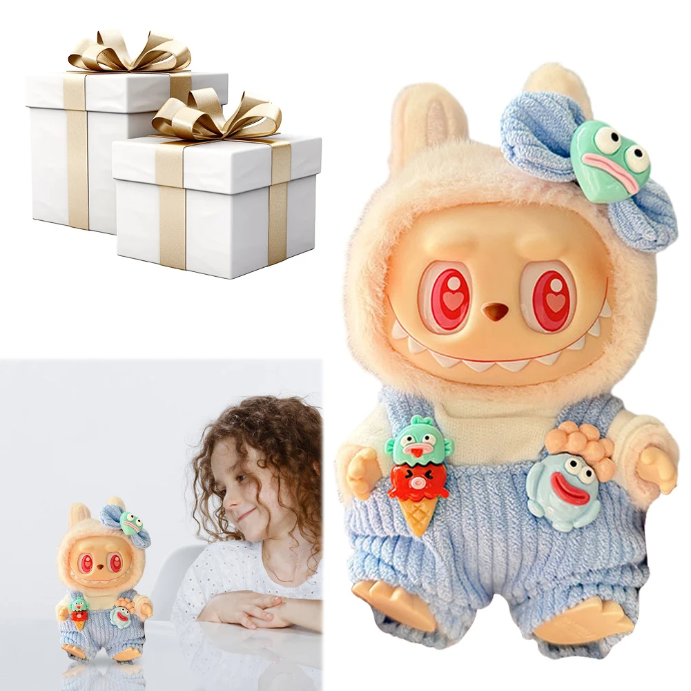 

Мини-кукла, наряд Kawaii Bigmouth Fish, комплект одежды для сидения, вечерние комбинезон с подвеской, комплект вельветовых брюк на бретельках, костюм для коллекционера игрушек