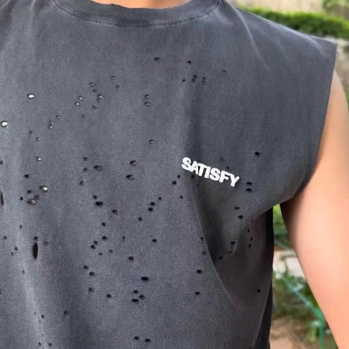 Satisfy Sporty Vest Printed Black Hole T-Shirt Unisex Breathable Cotton Summer Fashion round Neck Sleeveless Youthful 