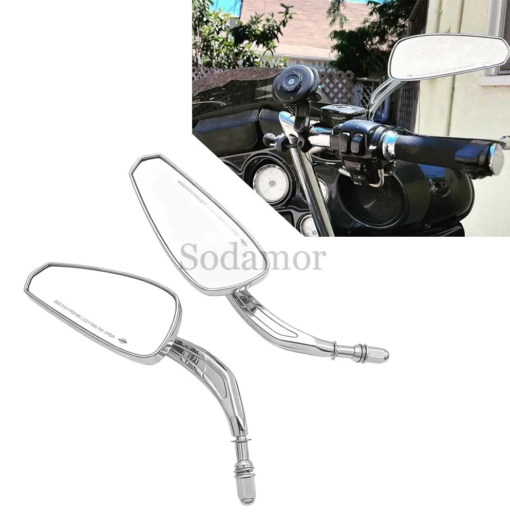 Motorcycle Accessories 1Pair 360° Adjustable Side Mirrors Aluminum Chrome For Harley Roadster XL1200CX 1984-1985 2016-2020