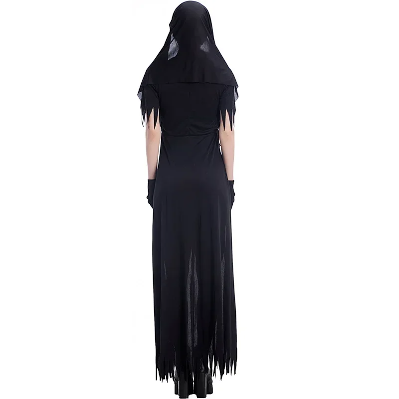 Disfraz de monja demonio aterrador para mujer, disfraz de Halloween para adulto, vestido de fiesta de Carnaval, traje de ropa