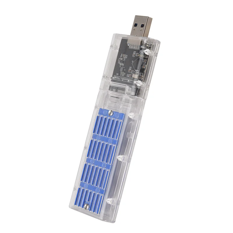 

Компактный внешний корпус M.2 NGFF SATA SSD, высокоскоростной USB3.0 Gen1, 5 Гбит/с, прозрачный чехол для жесткого диска SATA SSD для ПК