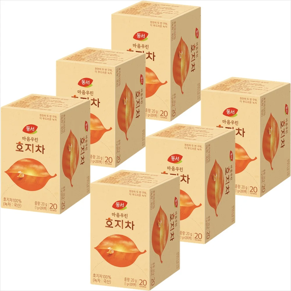 동서 마음우린 호지차 20Tx6개(2세트구매시 1000원 할인x넉넉한 유통기한)