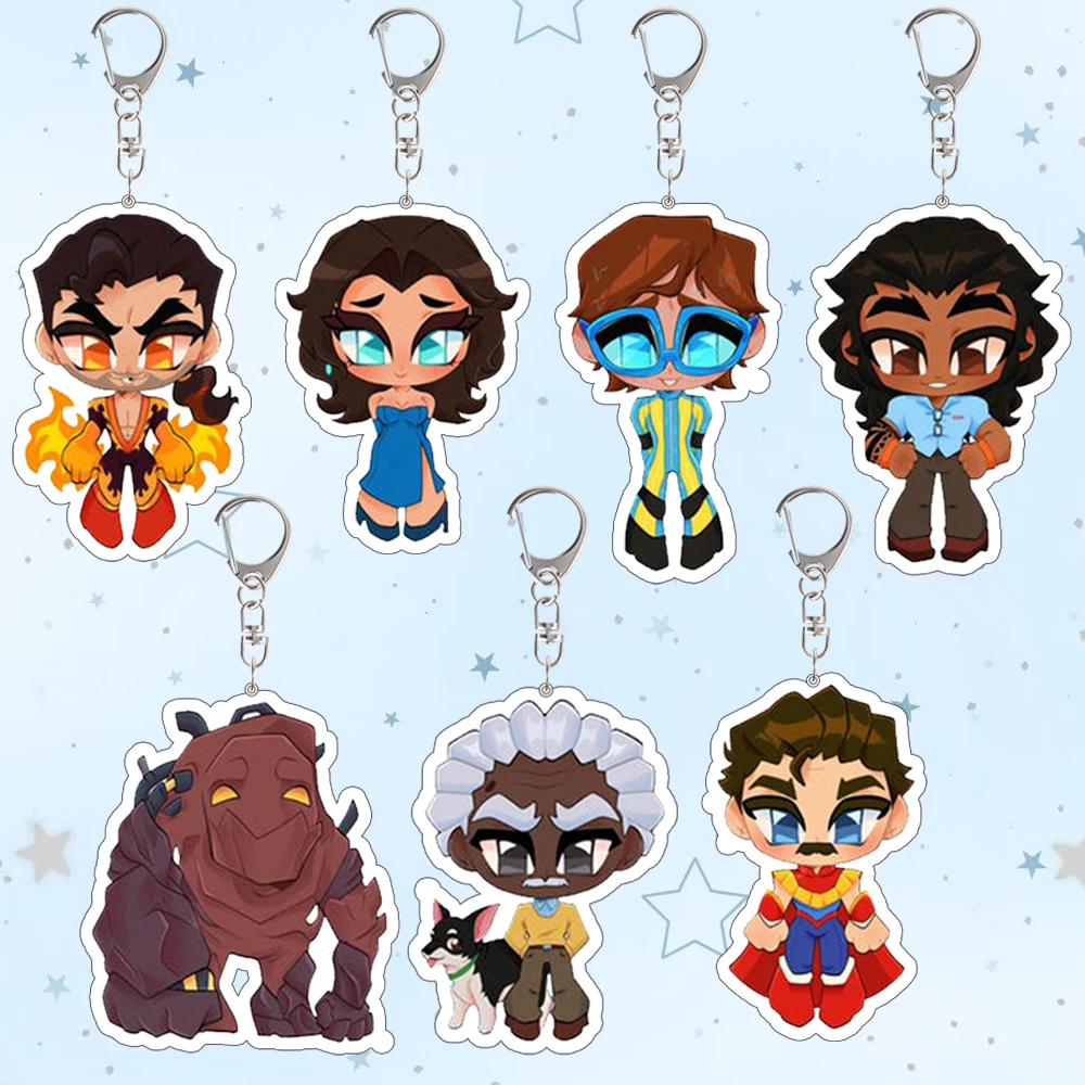 لإرسال Phenomaman شقراء السترة Flambae Golem سلسلة مفاتيح مصنوعة من الأكريليك لطيف أنيمي لعبة الطرفية على ظهره قلادة مهرجان هدية #1