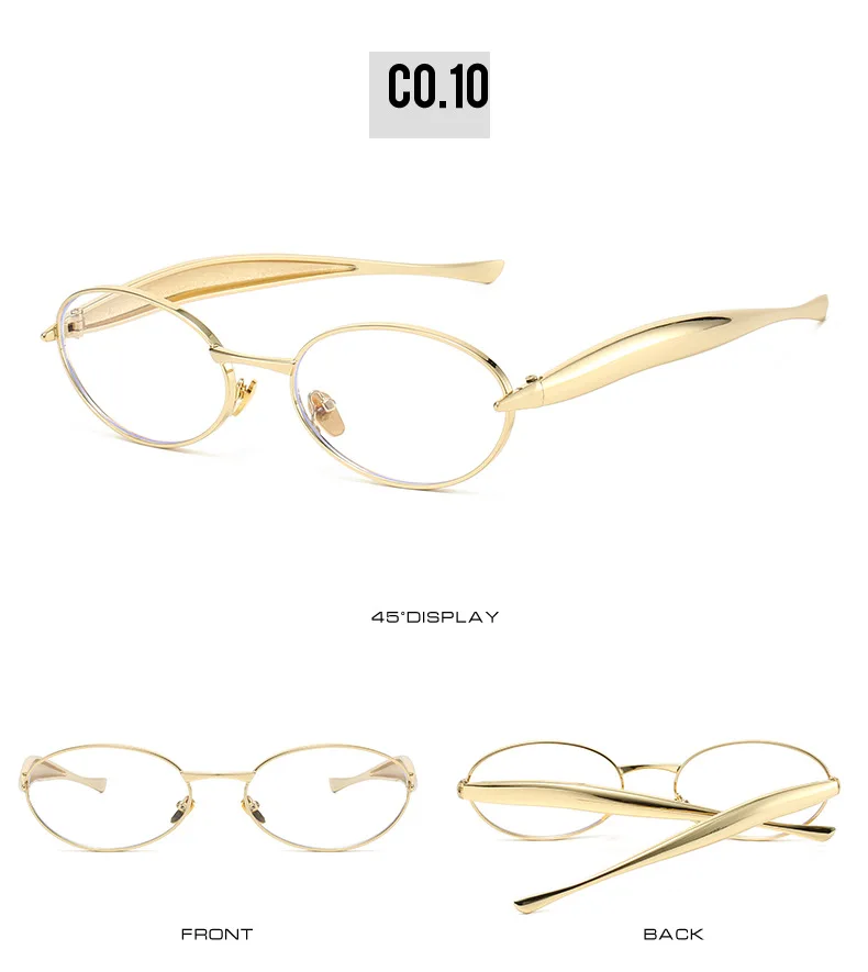 Metall Kleine Ovale Sonnenbrille Frauen Neue Vintage Marke Designer Mode Runde Goggle Sonnenbrille Weibliche Trends Shades Brillen UV400 – Detail 17