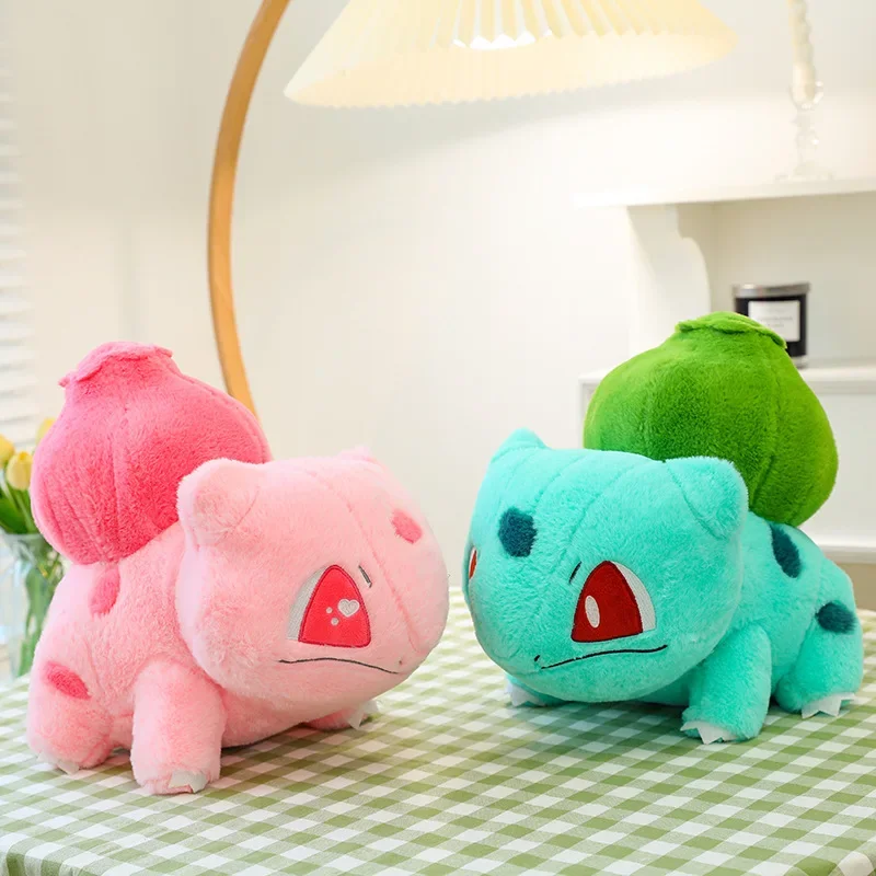 MINISO Lovely Anime Pink Bulbasaur Doll Cute Blue Pokemon Bulbasaur Plush Toys Cartoon Animal Stuffed Pillow Kids Birthday Gift