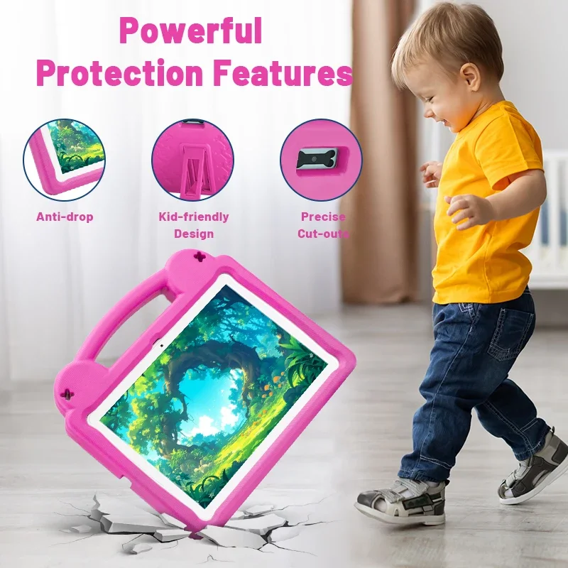 2025 Tablet Infantil, ANRY 10.1 Polegadas Android 15 Tablets 8GB + 64GB, Tablet Android com WiFi 6, Octa-Core, 5000mAh Controle Parental BT