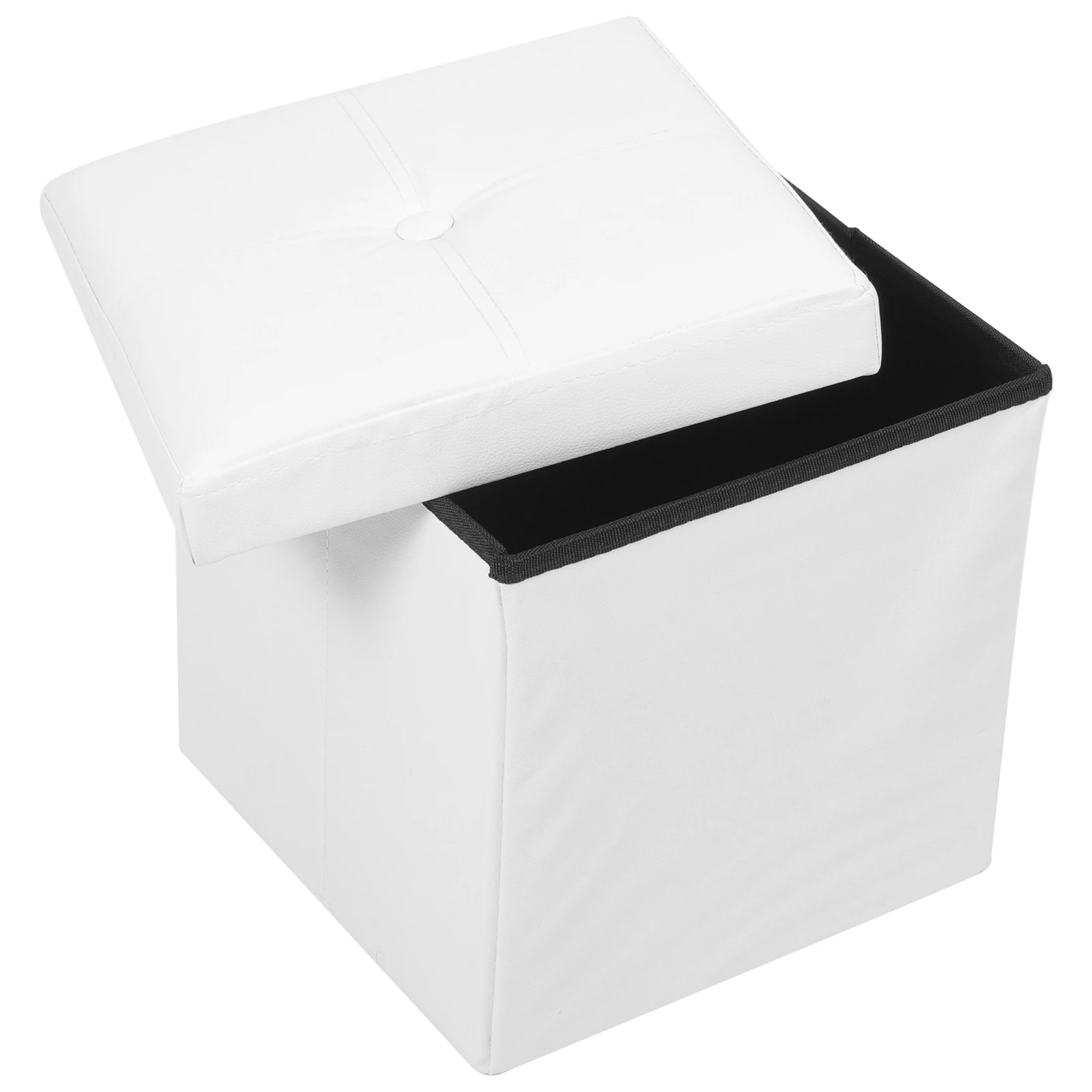 

Folding Lidded Storage Box Cube Lightweight Kids Footstool For Books Clothes 27L Beige Foldable Organizer Home Bedroom