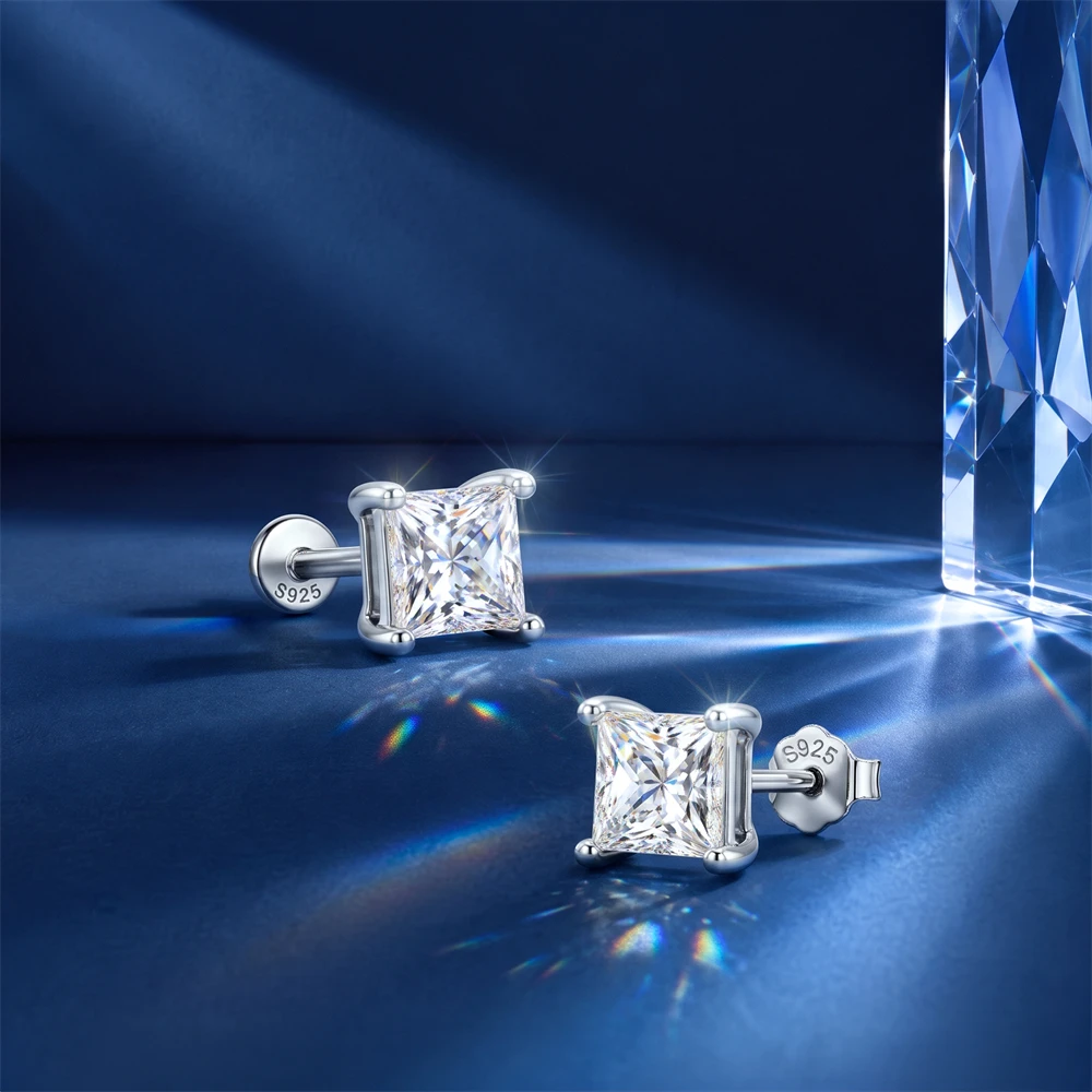 KOJ 1PC S925 Gümüş 0,5/1 Karat - Moissanite Stud Earrings Round Cut 1Ct incelemesi ve fiyatı